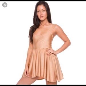 American Apparel nylon peach figure skater dress